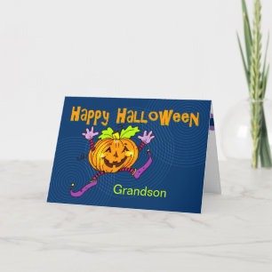 Tarjeta Feliz Calabaza Feliz Nieto de Halloween