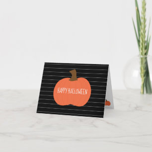 Tarjeta Feliz Calabaza y franjas de Halloween
