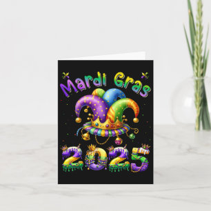 Tarjeta Feliz Carnaval de Mardi Gras 2025 Jester O