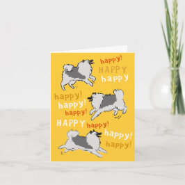 Tarjeta Feliz celebración del cumpleaños del perro Keeshon