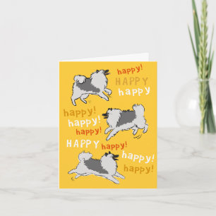 Tarjeta Feliz celebración del cumpleaños del perro Keeshon