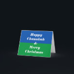 Tarjeta Feliz Chanukah y Feliz Navidad<br><div class="desc">Anverso: ¡Feliz Chanukah! ¡Y Feliz Navidad!Interior: ¡Celebremos!</div>