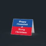 Tarjeta Feliz Chanukah y Feliz Navidad<br><div class="desc">Frente: ¡Feliz Chanukah! ¡Y Feliz Navidad! Adentro: ¡Celebremos!</div>