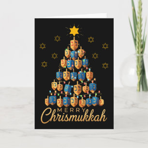 Tarjeta Feliz Chrismukkah Feliz Chanukkah Dreidel Navidad