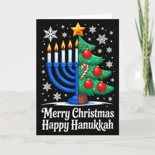 Tarjeta Feliz Chrismukkah Feliz Navidad Hanukkah Coinciden
