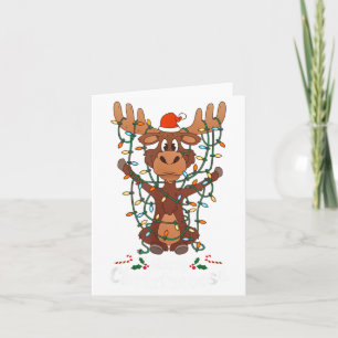 Tarjeta Feliz Christmoose Navidad Alces de Navidad Luz del