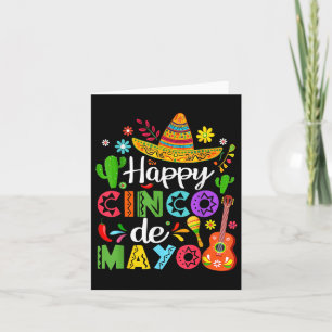 Tarjeta Feliz Cinco De Mayo Con Sombrero Y Guitarra Para M