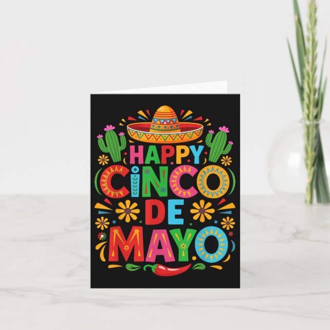 Tarjeta Feliz Cinco De Mayo Fiesta Hombres Fiestas Mexican (Anverso)