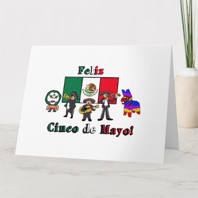 Tarjeta ¡Feliz Cinco de Mayo! Ilustracion Personalizado de (Anverso)