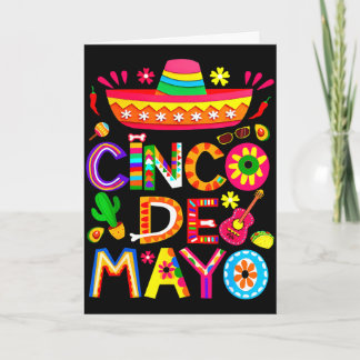 Tarjeta Feliz cinco de mayo mexicano sombrero margarita