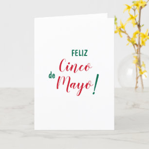 Tarjeta Feliz Cinco de Mayo Rojo Blanco Verde
