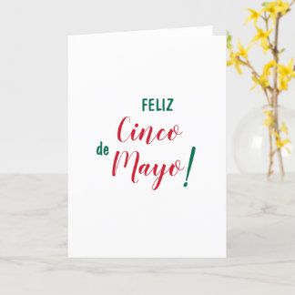 Tarjeta Feliz Cinco de Mayo Rojo Blanco Verde