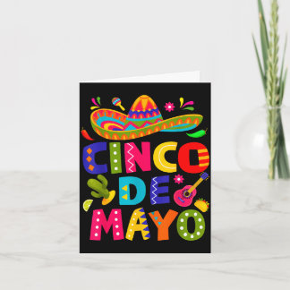 Tarjeta Feliz cinco de mayo sombrero mexicano margarita