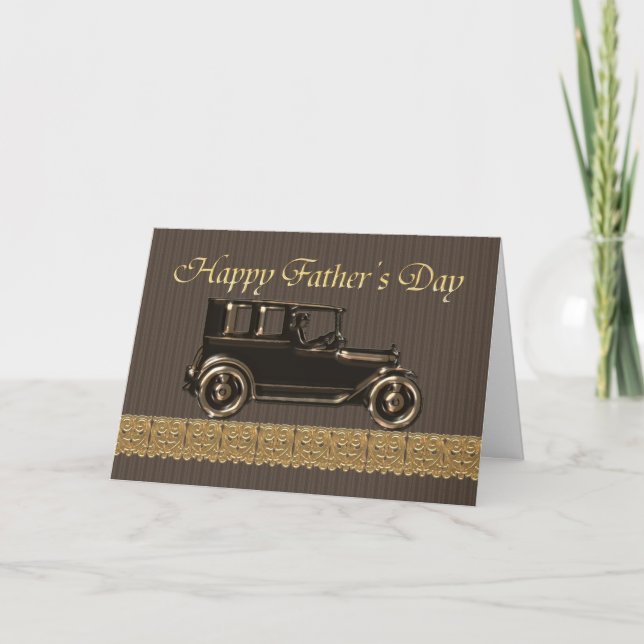 Tarjeta Feliz coche clásico del día del padre (Anverso)