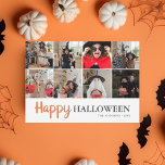 Tarjeta Feliz Collage de fotos de Halloween moderno<br><div class="desc">Fotografía y caligrafía de escritura moderna.</div>