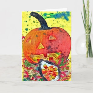 Tarjeta Feliz Collage de Halloween