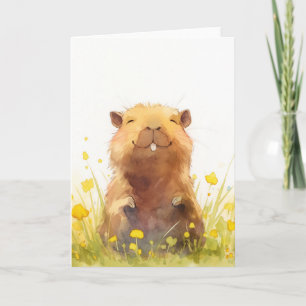 Tarjeta Feliz como puede estarlo un Carpincho