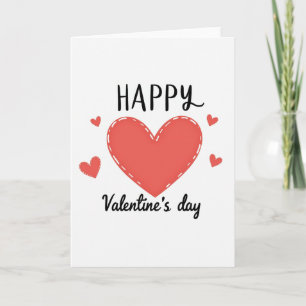 Tarjeta Feliz con Patrón de Corazones Rojos