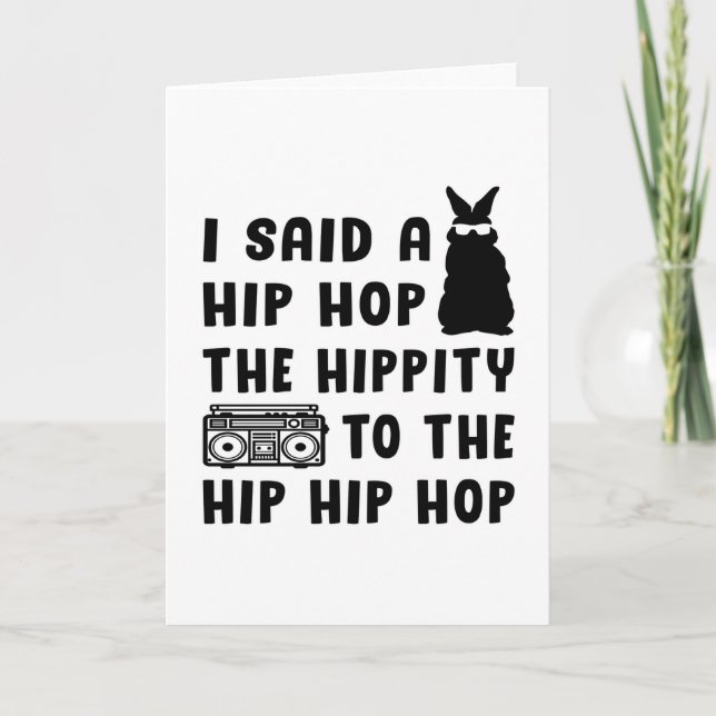 Tarjeta Feliz conejo de hip hop de Pascua Idea de regalo d (Anverso)