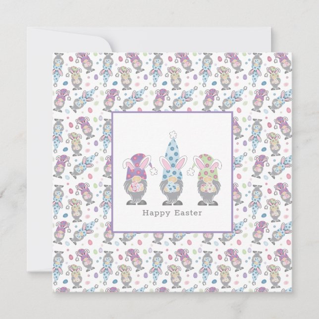 Tarjeta Feliz conejo de Pascua (Anverso)