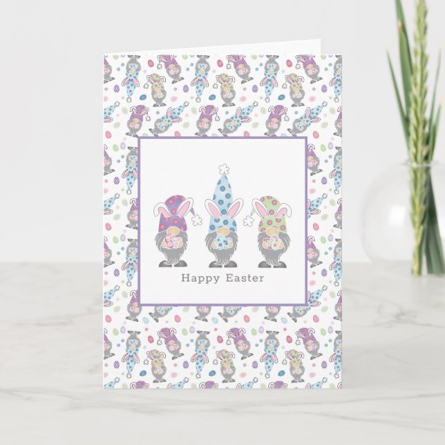 Tarjeta Feliz conejo de Pascua (Anverso)
