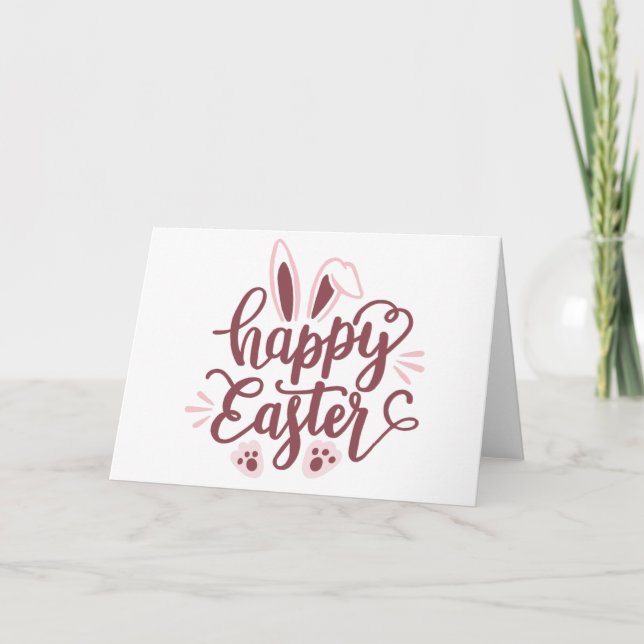 Tarjeta Feliz Conejo de Pascua (Anverso)
