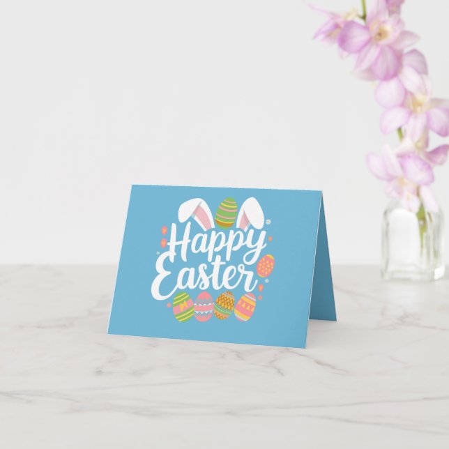 Tarjeta Feliz conejo de Pascua de huevo festivo  (Orquídea)