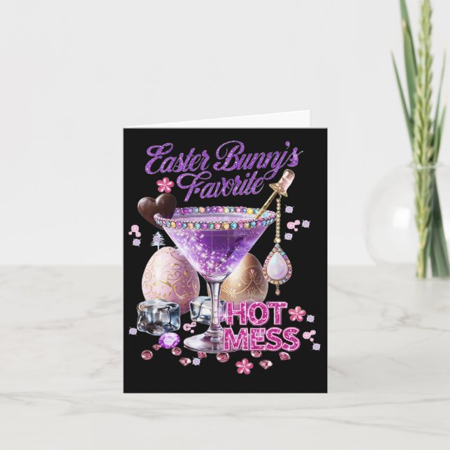 Tarjeta Feliz Conejo de Pascua Favorito Mess Caliente Cute (Anverso)