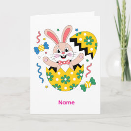 Tarjeta Feliz Conejo de Pascua Saliendo