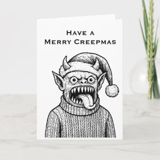 Tarjeta Feliz Creepmas Navidades Monstruosas