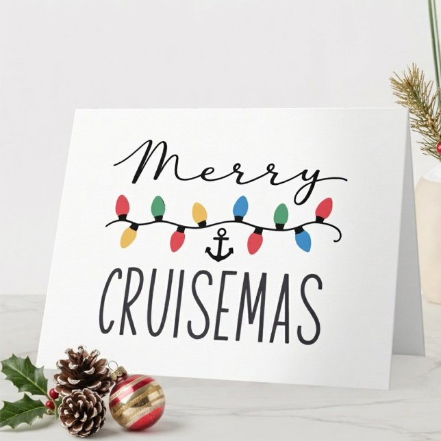 Tarjeta Feliz Crucero de Navidad Luces de Ancla (Subido por el creador)