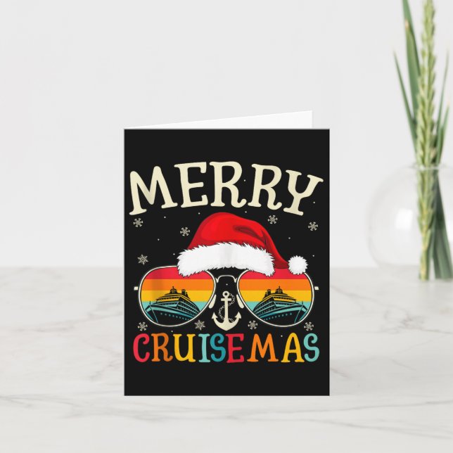 Tarjeta Feliz Crucero de Navidad Vacaciones Crucero Navide (Anverso)