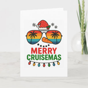 Tarjeta Feliz Cruisemas 2025 Navidad Santa Muñeco de Nieve