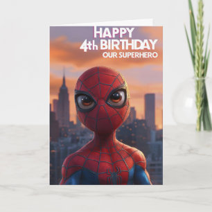 Tarjeta Feliz cuarto cumpleaños