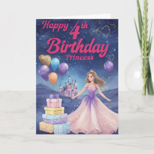 Tarjeta Feliz cuarto cumpleaños