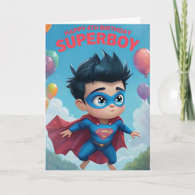 Tarjeta Feliz cuarto cumpleaños (Anverso)