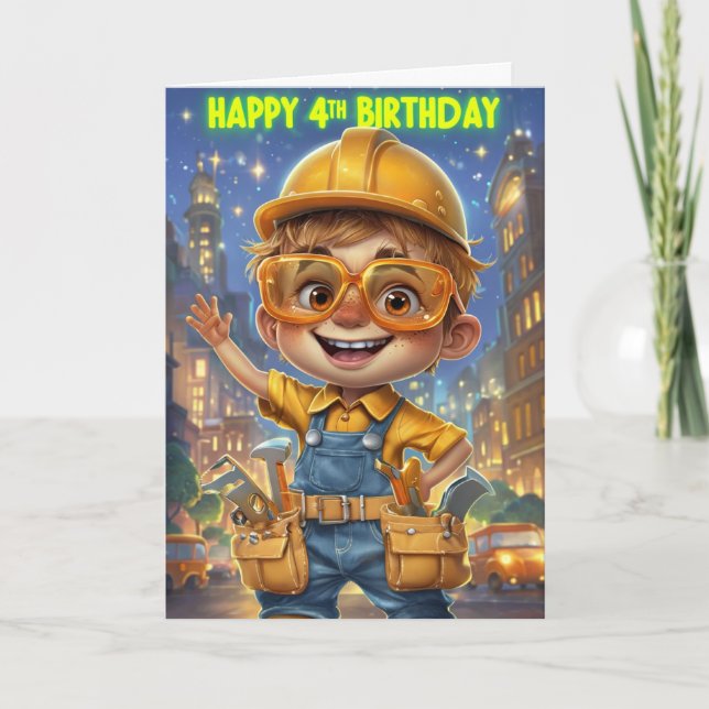 Tarjeta Feliz cuarto cumpleaños (Anverso)