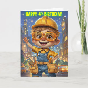 Tarjeta Feliz cuarto cumpleaños