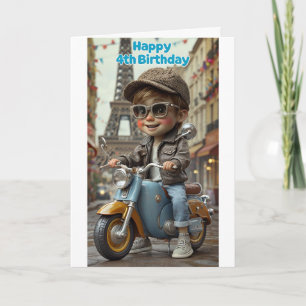 Tarjeta Feliz cuarto cumpleaños
