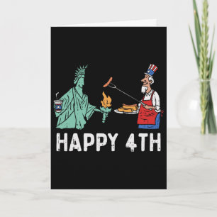 Tarjeta Feliz Cuarto Estatua de la Libertad Tío Sam Divert