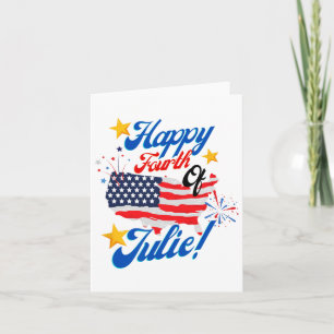 Tarjeta Feliz cuatro de julio Julie día de la independenci