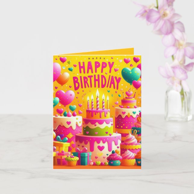 Tarjeta Feliz cumpleaños (Orquídea)