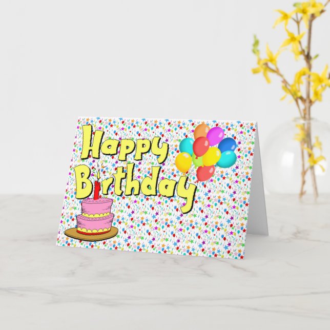 Tarjeta Feliz cumpleaños (flor amarilla)