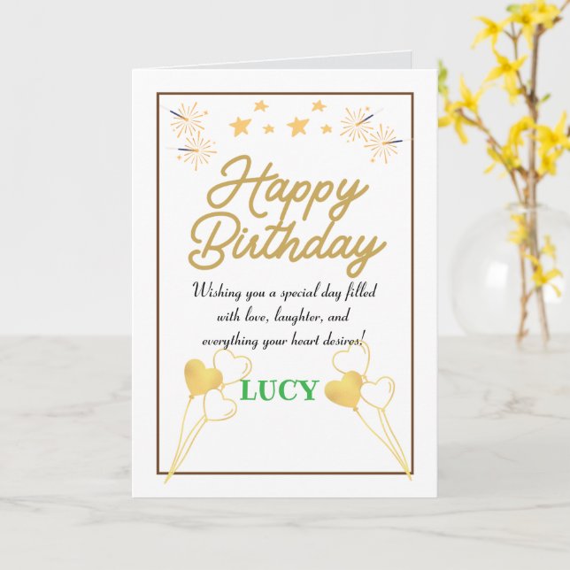 Tarjeta Feliz cumpleaños (flor amarilla)