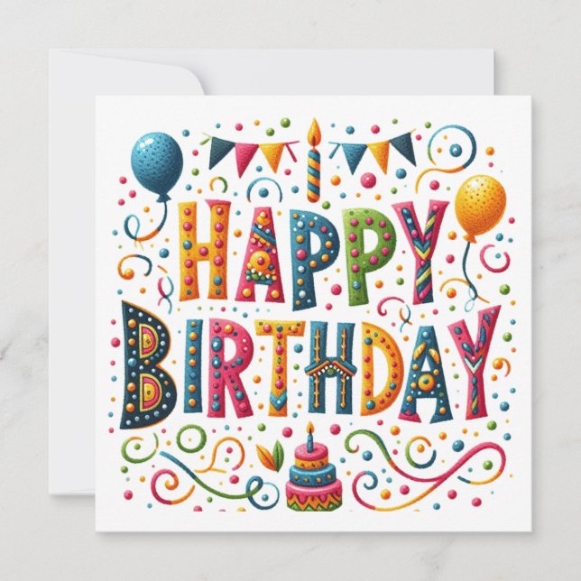 Tarjeta Feliz cumpleaños (Anverso)