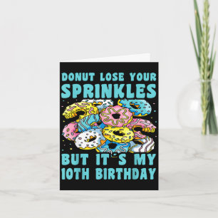 Tarjeta Feliz cumpleaños 10 donut de 10 años cumpleaños 10