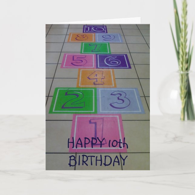 TARJETA "¡FELIZ CUMPLEAÑOS 10 ES DIVERTIDO! (Anverso)