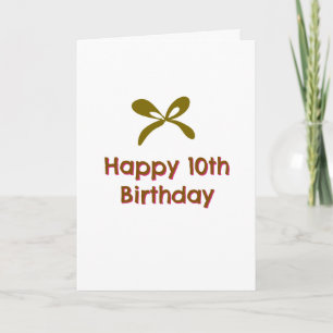 Tarjeta feliz cumpleaños 10 rosa azulsimple minimalista no