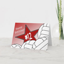 Tarjeta ¡Feliz cumpleaños 12, estrella de voleibol!