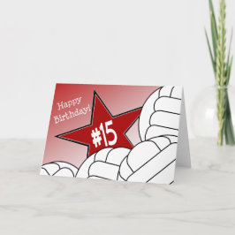 Tarjeta ¡Feliz cumpleaños 15, estrella de voleibol!